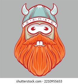 viking head carton with grey background