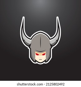Viking Head in cartoon style. Could be used for gaming or e-sports team logo