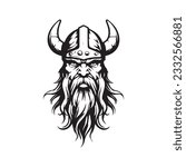 Viking head design. Vector illustration isolated in white background.
