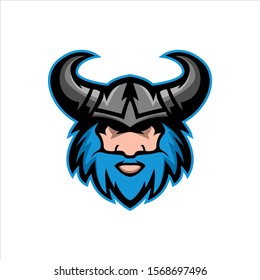 viking head e sports logo, gaming mascot vector