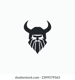 Logo de Viking Head. Resumen de la ilustración del vector del icono de Viking geométrico