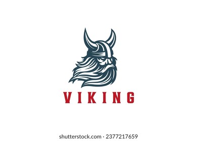 Viking Head Helmet Logo Warrior Engraving Design Vector