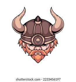 Viking head icon. viking head vector illustration. modern vikings logo
