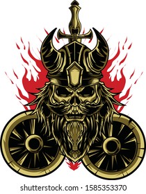 Viking head illustration available for your custom project