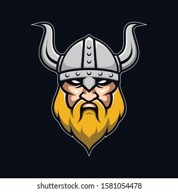 Viking head illustration for esport logo design