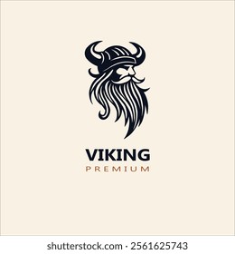 Viking head logo brand image artwork hand drawn illustration