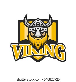 Viking head logo design 