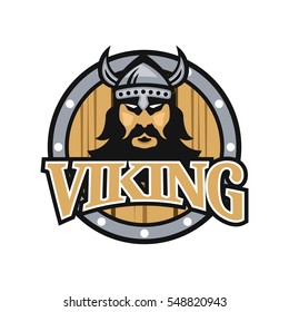 Viking head logo design 
