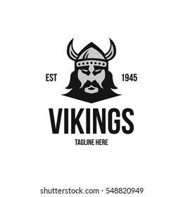 Viking head logo design 