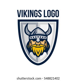 Viking head logo design 