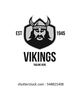 Viking head logo design 