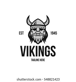 Viking head logo design 