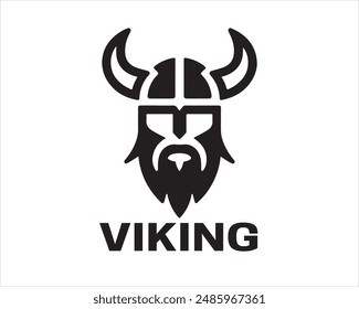 Viking Head Logo Design Symbol Symbol Vektorgrafik Vorlage.