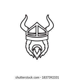 viking head logo and symbol vector