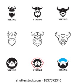 viking head logo and symbol vector