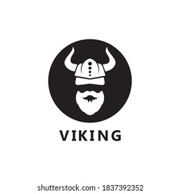 viking head logo and symbol vector