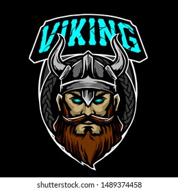 viking head logo vector design
