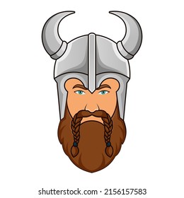 Viking head mascot illustration. Premium logo