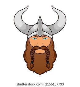 Viking head mascot illustration. Premium logo