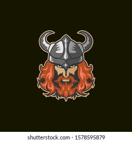 Viking Head Mascot Logo Template