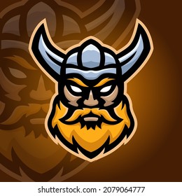 viking head mascot logo vector design template