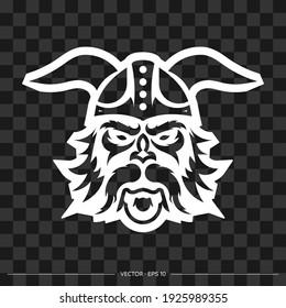 Viking head pattern. Outline for T-shirts, cups, flags, phone cases and prints. Vector