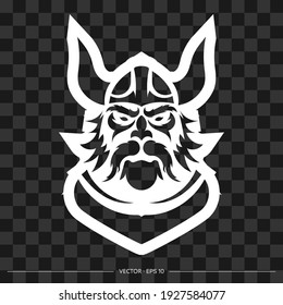 Viking head pattern. Outline for T-shirts, cups, flags, phone cases and prints. Vector illustration.