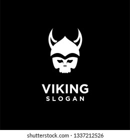 viking head skull helmet  logo icon designs vector illustration template