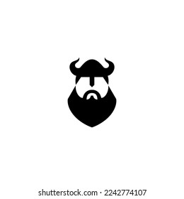 ilustración del vector de la cabeza de visualización para icono, símbolo o logotipo. silueta de vikings. logotipo de vikings