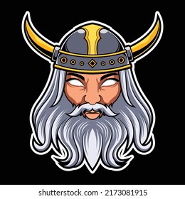 Illustration des Vektorgrafiks mit Viking Head