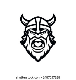 Viking head vector mascot. Modern design element