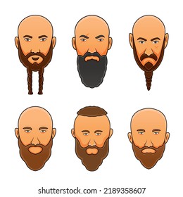 Viking head vector set. Eps 10