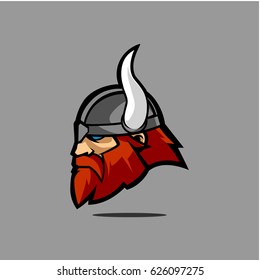 Viking head vector stock icon logo material