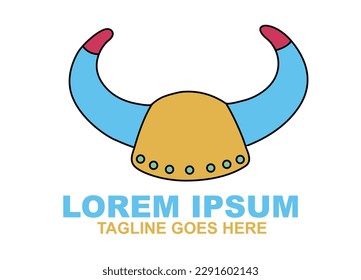 Viking Helmet Armor logo Vector.  icon Illustration