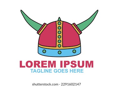 Viking Helmet Armor logo Vector.  icon Illustration