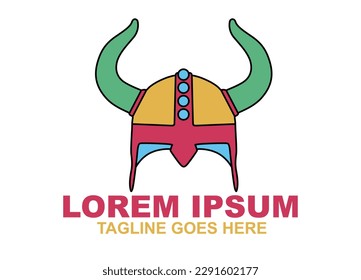 Viking Helmet Armor logo Vector.  icon Illustration