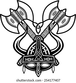 Viking Helmet arrow ax 