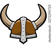 Viking Helmet Cartoon Vector Illustration