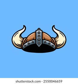 viking capacete colorido isolado desenho linha arte estilo esboço clássico vintage design ilustração