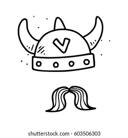 viking helmet doodle