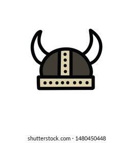 viking helmet doodle icon, vector illustration