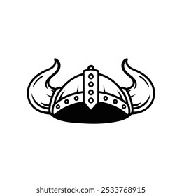 viking capacete desenho coloração linha arte estilo esboço clássico vintage design ilustração