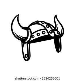 viking capacete desenho coloração linha arte estilo esboço clássico vintage design ilustração