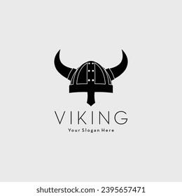 Viking Helmet Elegant Logotipo Diseño Vintage