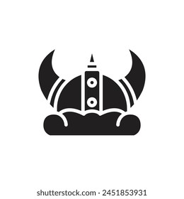 Viking Helmet Filled Icon Vector Illustration