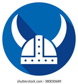 viking helmet flat icon