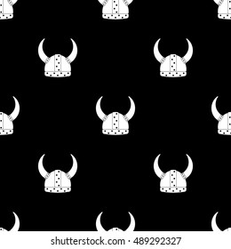 viking helmet flat icon