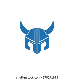 viking helmet flat icon
