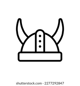 Viking Helmet Flat Icon Logo Illustration. Medieval Icon-set. Suitable For Web Design, Logo, App.