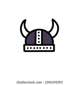 viking helmet flat icon, vector illustration